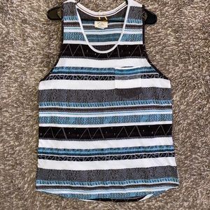 Medium Blue/white Koto Tank Top
